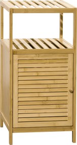 kleankin Szafka łazienkowa półka na ręcznik, bambus, 1 półka, 1 szafka, 33 cm x 36,5 cm x 67 cm, naturalne drewno