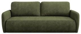 Zielona rozkładana sofa z tkaniny szenilowej ze schowkiem 218 cm Lilo – Makamii