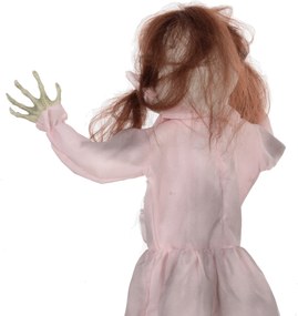 HOMCOM Lalka Horror, Dekoracja Helloween, aktywowana dźwiękiem/dotykiem, czerwone oczy, dźwięk, 76 cm