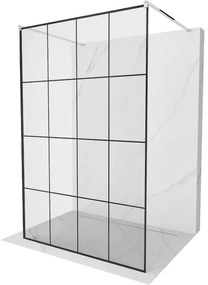 Mexen Kioto ścianka prysznicowa wolnostojąca 150 x 200 cm, czarny wzór 8 mm, chrom - 800-150-002-01-77