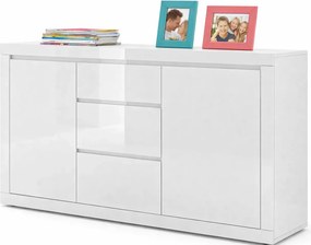 Nowoczesna biała komoda z szufladami i szafkami Z9-W50