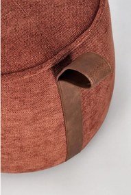 Puf z tkaniny szenilowej w kolorze terakoty Anila – Bizzotto