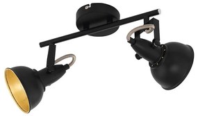 Eglo 75512 - Oprawa punktowa THORNTON 2xE14/28W/230V czarna/złota