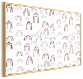Plakat Tęcza po deszczu 60x40 cm z ramą złotą bez marginesu ARTGEIST B