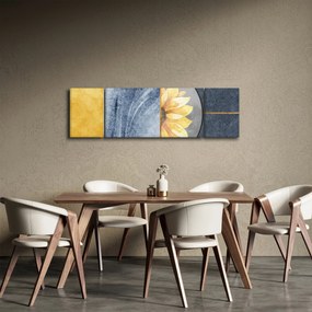 Obraz - Kształty i kwiat (170x50 cm)