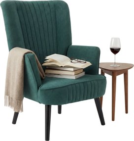 Zielony welwetowy fotel wypoczynkowy K6-Z69