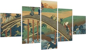 Obraz - Katsushika Hokusai, Ariwara no Narihirafrom the series One Hundred, Poems Explained by the Nurse (Hyakunin isshu uba ga etoki), reprodukcje (125x70 cm)