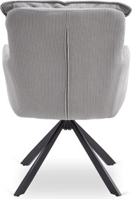 Krzesło Tapicerowane Obrotowe do Salonu CITY Szare Sztruksowe Nowoczesne