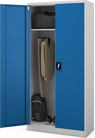 Socjalna szafa ubraniowa Dawid 90x45x185 cm, szary/niebieski