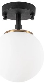 Czarno-biała lampa sufitowa ze szklanym kloszem ø 15 cm Atmaca – Opviq lights