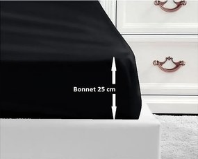 Poszewka na materac z 100% bawełny 180x200x25 cm - Czarny