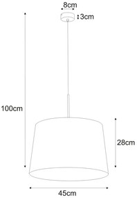 Czarna lampa wisząca z klasycznym abażurem - S911-Brila