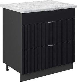Szafka dolna do kuchni czarne paski 80x60x82 fame-line