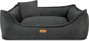 Grafitowe legowisko dla psa i kota Milano - prążkowane