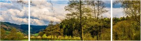 Obraz łodzi nad jeziorem (170x50 cm)