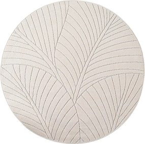 Dywan uniwersalny Nova 3D Motyw Roślinny kremowy koło 200 cm x 200 cm