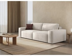 Biała rozkładana sofa z materiału bouclé 247 cm Jodie – Micadoni Home