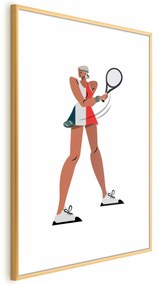 Plakat Tenisistka z rakietą 29,7x42 cm z ramą złotą bez marginesu ARTGEIST B
