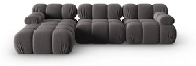 Ciemnoszara aksamitna sofa 285 cm Bellis – Micadoni Home