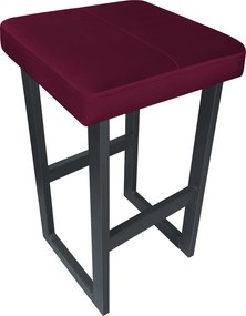 Hoker ALEX krzesło barowe tkanina Welur podstawa metalowa : Kolor Stelaża - Grafit, Kolor tkaniny - VELVET - MG02, Wysokość - 75 cm