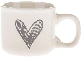 Zestaw 6 ceramicznych kubków Srdíčko II, 90 ml,szary