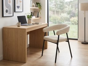 Krzesło do jadalni KATANA z czarnymi nogami, beżowe