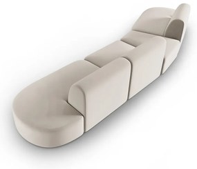 Beżowa aksamitna sofa lewostronna 428 cm Paolo – Milo Casa