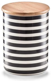 Ceramiczny pojemnik STRIPES z bambusową pokrywką, 580 ml, ZELLER