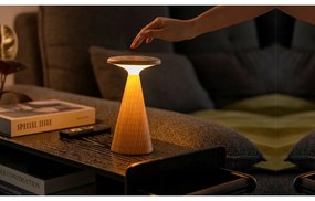 Lampa stołowa LED w naturalnym kolorze z drewnianym kloszem (wysokość 21 cm) Sylva – Gingko