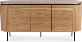 Komoda do Salonu BECK 160 cm Dąb Trzydrzwiowa Ryflowana Skandynawska