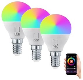 Immax NEO - ZESTAW 3xLED RGB+CCT Żarówka ściemnialna E14/6W/230V 2700-6500K Wi-Fi Tuya