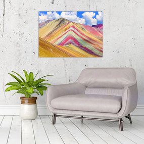 Obraz na szkle - Rainbow Mountain, Peru (70x50 cm)