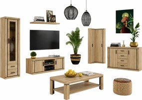 Klasyczny komplet mebli do salonu dąb truflowy S9-S17