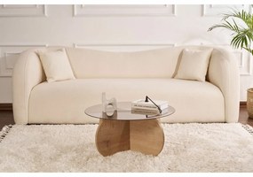 Stolik konferencyjny Aeris Sapphire Oak z ciemnym szkłem