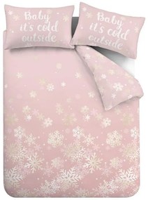 Różowa pościel jednoosobowa 135x200 cm Baby It's Cold Outside – Catherine Lansfield