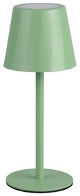 Jasnozielona lampa stołowa LED z metalowym kloszem (wysokość 21 cm) Diaz – Trio