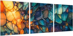 Obraz - Szklana mozaika (z zegarem) (90x30 cm)