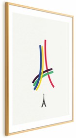 Plakat Abstrakcyjna Wieża Eiffla 29,7x42 cm z ramą złotą z marginesem ARTGEIST B