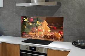 Szklany Panel Piernikowe Serce i Bombki