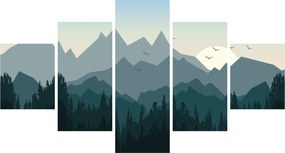 Obraz - Góry oczami grafika (125x70 cm)