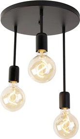 Inteligentna lampa sufitowa czarna w komplecie z 3 żarówkami Wi-Fi G95 - Facil