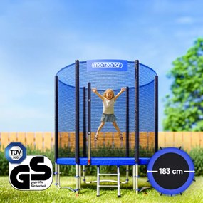 Monzana Trampolina z siatką ochronną JUMP, Ø183 cm, czarna/niebieska