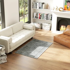 HOMCOM Nowoczesny Dywan do Salonu, Pralny, 150 x 80 cm, Ciemnoszary