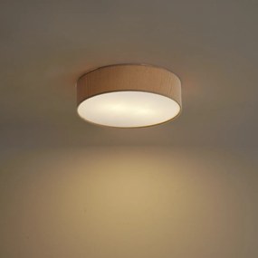 Nowoczesna lampa sufitowa taupe z aksamitnym abażurem 38 cm 2-źródła światła - Luz
