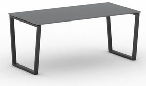 Biurko PRIMO IMPRESS, 180x90 cm, czarna podstawa, grafit
