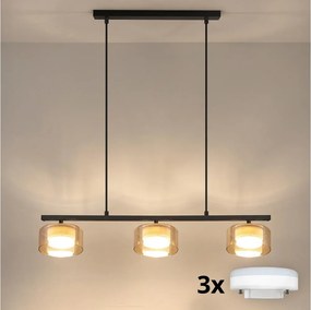 Brilagi - LED Żyrandol na linkach AURA LUX 3xGX53/30W/230V czarny/złoty