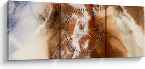 Obraz - Marmurowa abstrakcja (z zegarem) (90x30 cm)
