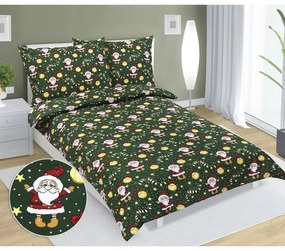 Bellatex Świąteczna pościel bawełniana Krasnal, 140 x 200 cm, 70 x 90 cm