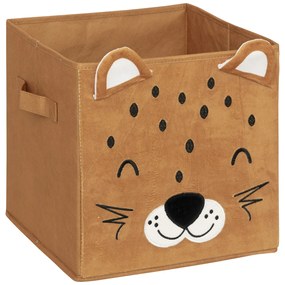 Pojemnik na zabawki z uszkami LEOPARD, 29 x 29 x 29 cm