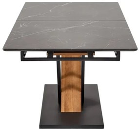Stół rozkładany VOLANT 140(180)x90 czarny marmur/dąb złoty HALMAR
